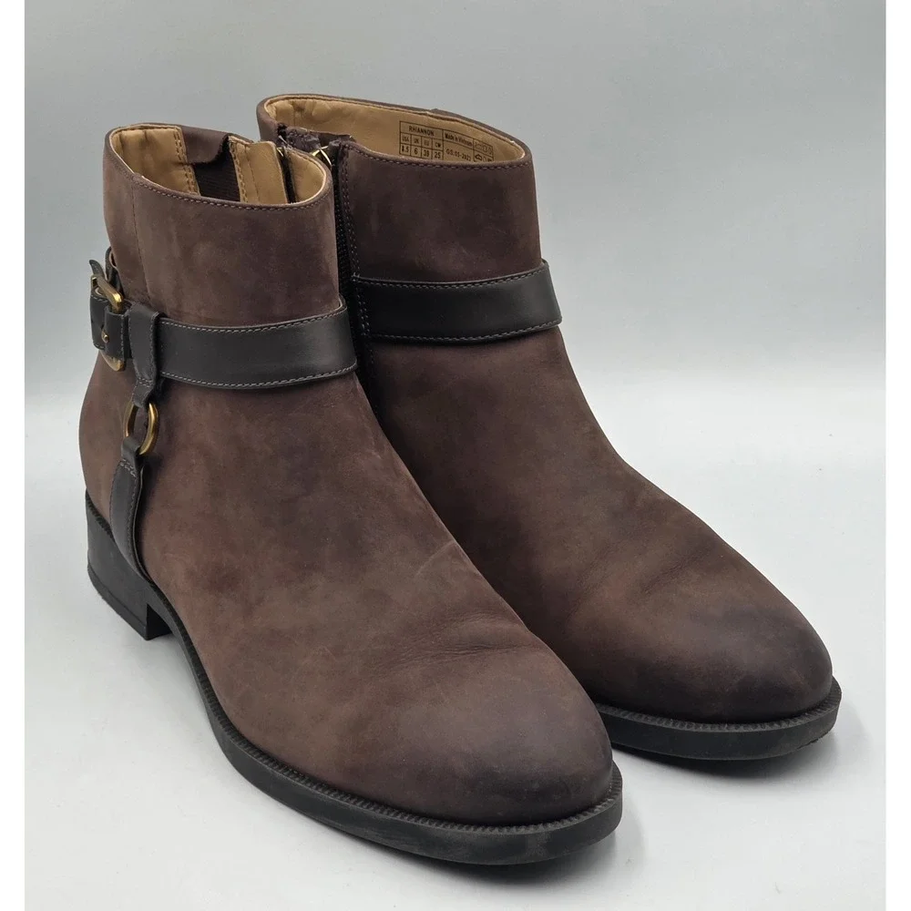 Vionic Rhiannon Women's Chocolate Oiled Nubuck Ankle Boots Size 8.5